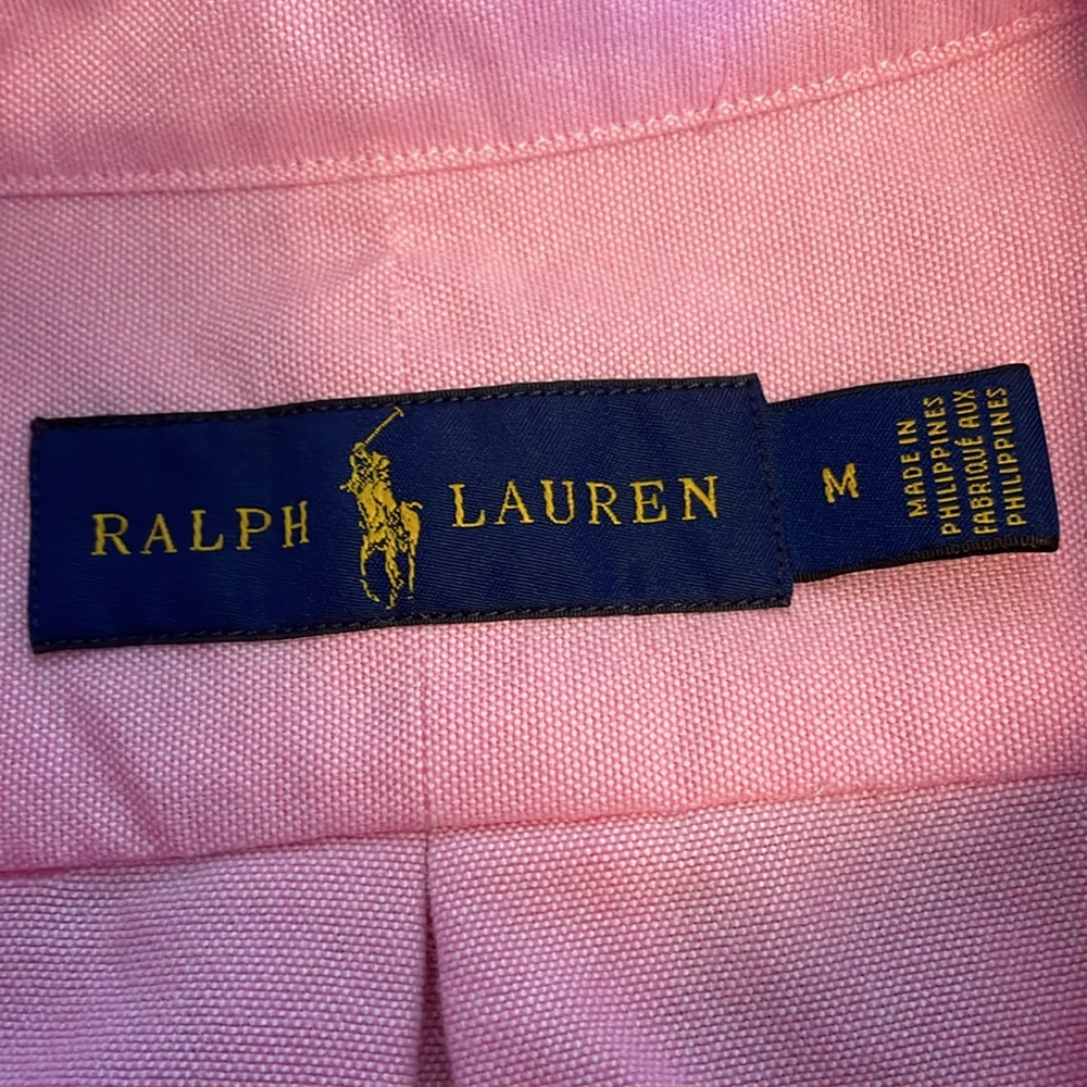 Ralph Lauren 100% Cotton Pink Short Sleeve Button Down Collared Shirt Palm Trees - Picture 6 of 9